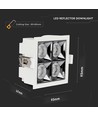 16W kvadratisk LED downlight - Samsung LED chip, 38°, hvit kant, kald hvit
