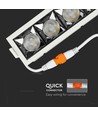 20W rektangulært LED downlight, RA90 - Samsung LED chip, hvit, hull: 200x45 mm, 5700K