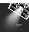 36W kvadratisk LED innfellingspanel - Samsung LED chip, RA90, 38°, Hull: 120x120 mm