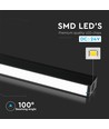 LED Magnetisk Lineær Lys 20W - 3000K, Svart, IP20, 24V