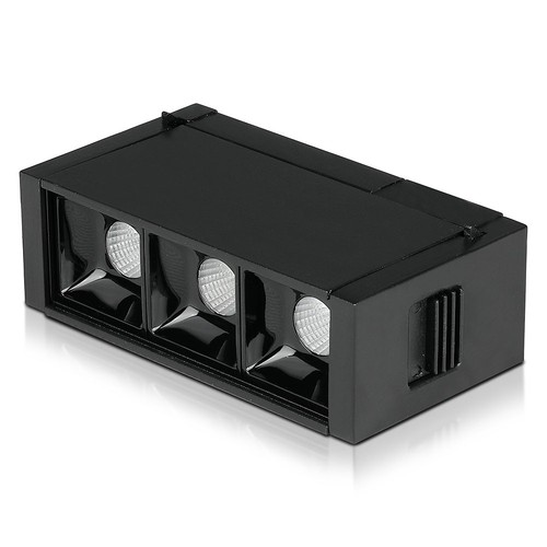 3*1W LED Magnetisk Lineær Spotlys 3000K - Svart, IP20, 24V