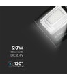 20W Solcellepanel - LED lyskaster, 6000K