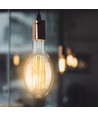 E27 24W LED ED120 filament pære - 160lm/W, 4000lm, klart glass, 6400K, Ø12cm, høyde 30cm