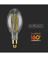 E27 24W LED ED120 filament pære - 160lm/W, 4000lm, klart glass, 6400K, Ø12cm, høyde 30cm