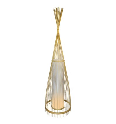 Tregulvlampe E27 - Rattan Lampeskjerm, Ø400*1000mm.