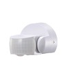 Infrarød bevegelsessensor, hvit - IP65, 180°/360°, max 600W LED, rekkevidde 12m, utendørs/innendørs