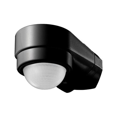 Infrarød sensor - justerbart hjørne, sort hus, IP65 (maks: 600W LED)