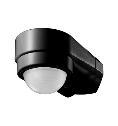 Infrarød sensor - justerbart hjørne, sort hus, IP65 (maks: 600W LED)