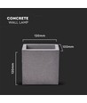 G9 kvadratisk betong vegglampe - Lysegrå, IP20 innendørs, uten lyskilde