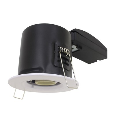 GU10 Downlight - Brannhemmende, med Twist og Lock, Tykt Hus, Hvit