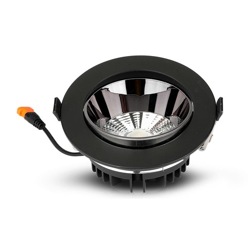 30W LED downlight med Samsung chip - 2400lm, 120°, sort kant, Ø22cm, 5 års garanti