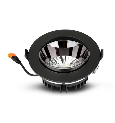 30W LED downlight med Samsung chip - 2400lm, 120°, sort kant, Ø22cm, 5 års garanti