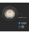 30W COB Downlight - Samsung Chip, 6400K, Sort Hus.