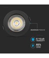 30W LED downlight med Samsung chip - 2400lm, 120°, sort kant, Ø22cm, 5 års garanti