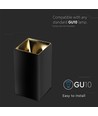 GU10 lampe - firkantet, sort+guld