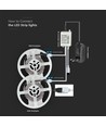 10m 4,8W/m RGB strip-sett - 12V DC, IP20, inkl. fjernkontroll og strømforsyning (2x5m)