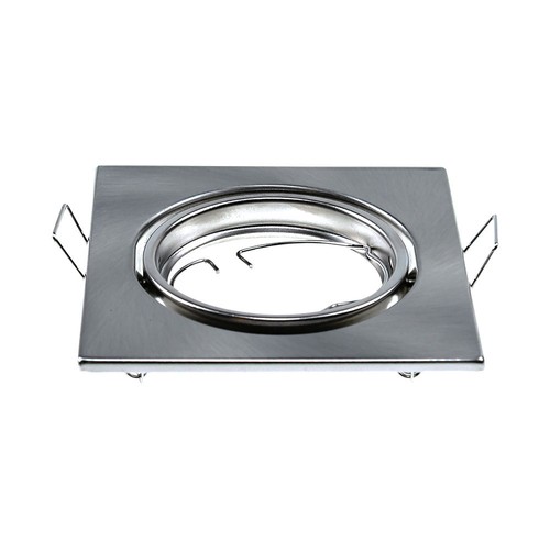 GU10 innfellingsspot, firkantet - Satin nikkel, IP20, 2-pak