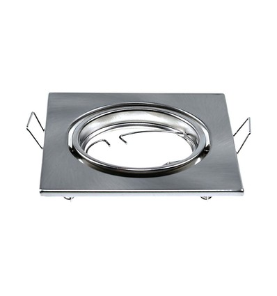 GU10 innfellingsspot, firkantet - Satin nikkel, IP20, 2-pak