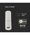 GU10 påbygningsspot - Hvit, Ø5,95cm, høyde 19,7cm, IP20 innendørs, uten lyskilde