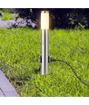60cm E27 hagelampe med sensor og 2 uttak - IP44, rustfritt stål