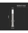 60cm E27 hagelampe med sensor og 2 uttak - IP44, rustfritt stål