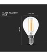 P45 LED Lyspære 6W E14 - Klart Glass, 2700K