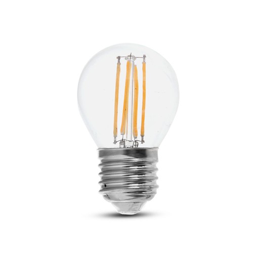E27 6W LED kronepære - G45, filament, klart glass, 133lm/W, erstatter 60W