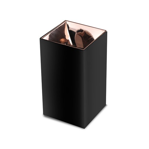 GU10 påbygningsspot, kvadratisk - Sort og rose gull, aluminium, IP20, uten lyskilde