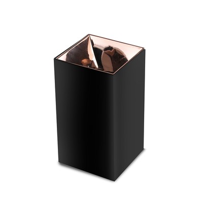 GU10 påbygningsspot, kvadratisk - Sort og rose gull, aluminium, IP20, uten lyskilde