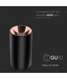 GU10 påbygningsspot, rund - Sort og rose gull, aluminium, max 35W, uten lyskilde