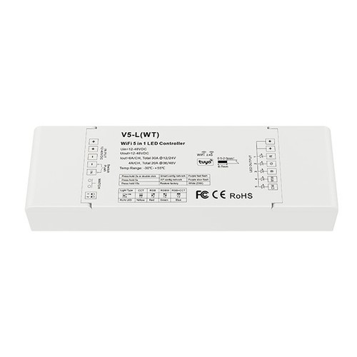 LEDlife rWave universal 5-i-1 strip controller - Tuya Smart/Smart Life, RGB/W, CCT, single color