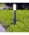 Pullertlampe - 60 cm, PIR-sensor, Sokkel, Rustfritt Stål, IP44, Svart