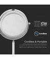 3W LED kosmetikkspeil med lys - 7 tommer, 1X og 3X forstørrelse, 360° rotasjon, batteridrevet, krom finish