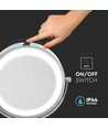 3W LED kosmetikkspeil med lys - 7 tommer, 1X og 3X forstørrelse, 360° rotasjon, batteridrevet, krom finish