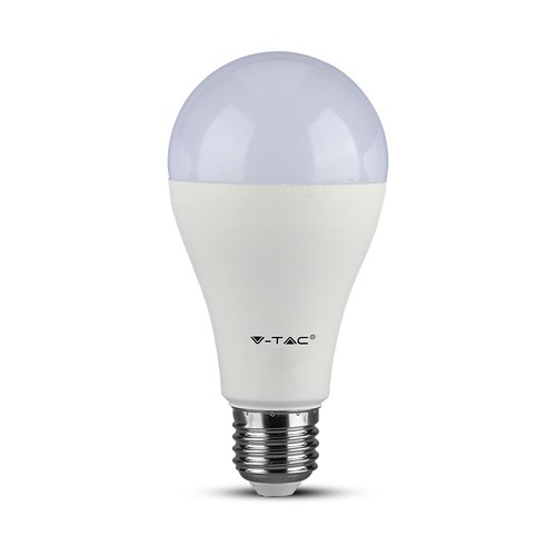 E27 17W dimbar LED pære - A65, Samsung LED chip, 1521lm, 6400K, hvit plast