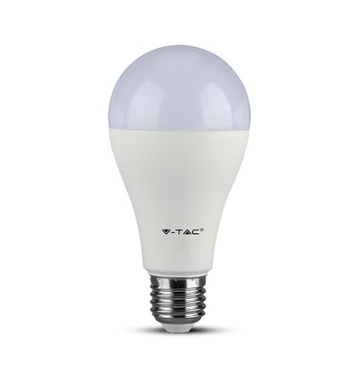 E27 17W dimbar LED pære - A65, Samsung LED chip, 1521lm, 6400K, hvit plast