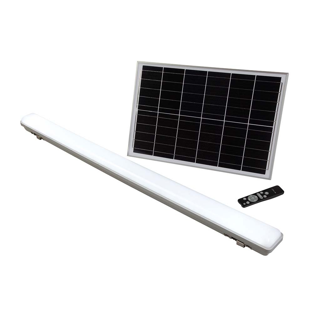 18W LED Armatur med solcellepanel – CCT(3-i-1), Sensor, RF fjernkontroll, IP65 utendørs – Kulør : 3-i-1