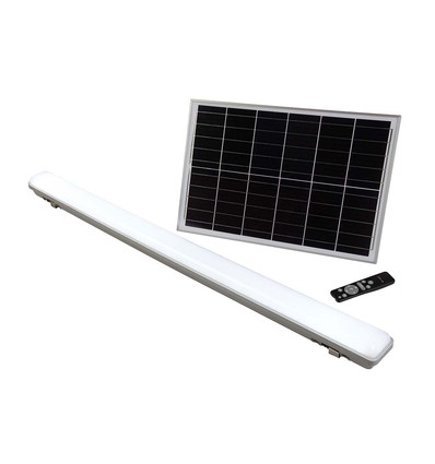 18W LED Armatur med solcellepanel - CCT(3-i-1), Sensor, RF fjernkontroll, IP65 utendørs