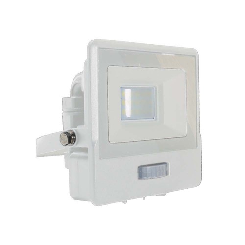 10W Lyskaster - PIR Sensor, Samsung Chip, 6500K, Hvit Hus