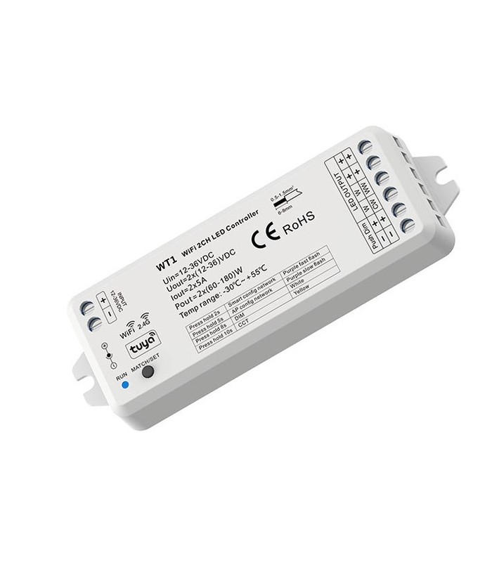 LEDlife rWave dimmer/CCT controller - Tuya Smart/Smart Life, Push-dim
