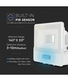 10W Lyskaster - PIR Sensor, Samsung Chip, 6500K, Hvit Hus