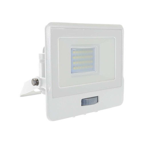 20W PIR sensor lyskaster - Samsung chip, 6500K, hvit hus.