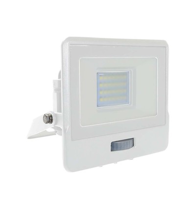 20W PIR sensor lyskaster - Samsung chip, 6500K, hvit hus.