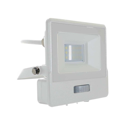 10W LED lyskaster med sensor - Hvit, Samsung LED-brikke