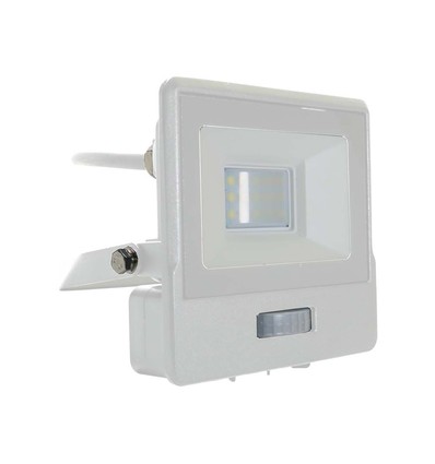 10W Lyskaster - PIR Sensor, Samsung Chip, 1m Kabel, 4000K, Hvit Hus