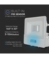 10W LED lyskaster med sensor - Hvit, Samsung LED-brikke