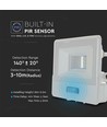 10W Lyskaster - PIR Sensor, Samsung Chip, 1m Kabel, 4000K, Hvit Hus