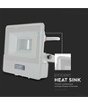 10W LED lyskaster med sensor - Hvit, Samsung LED-brikke