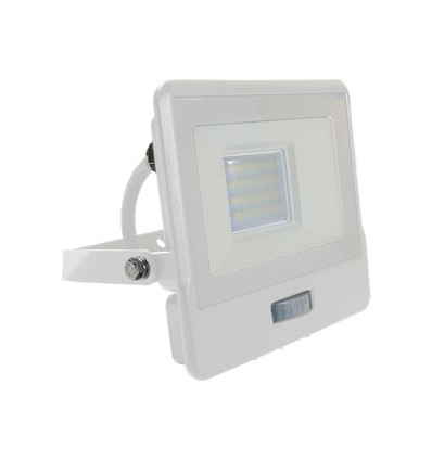 20W lyskaster - PIR-sensor, Samsung-brikke, 1m kabel, 4000K, hvitt hus