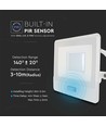 30W Lyskaster - PIR Sensor, Samsung Chip, 1m Kabel, 4000K, Hvit Hus